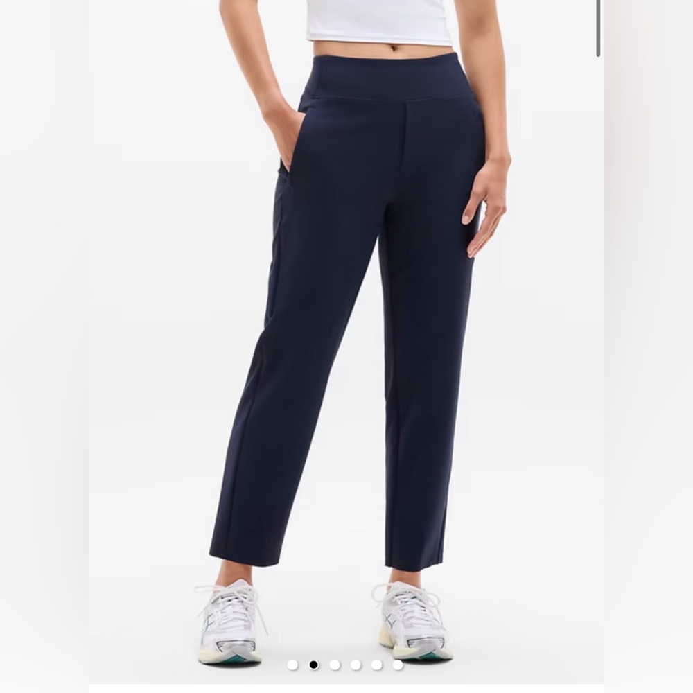 Athleta Navy Cropped Straight-Leg Pants